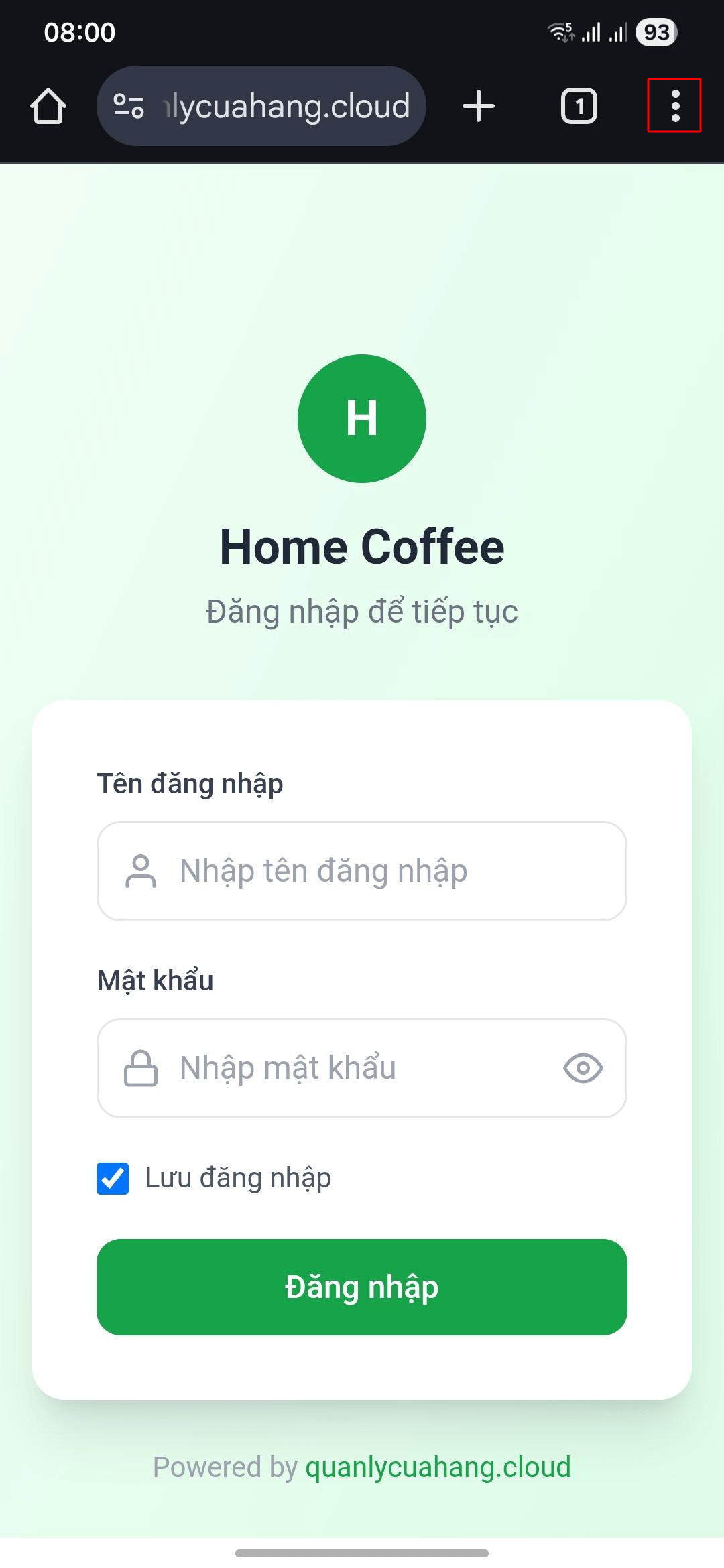 Bước 1: Nhấn menu 3 chấm