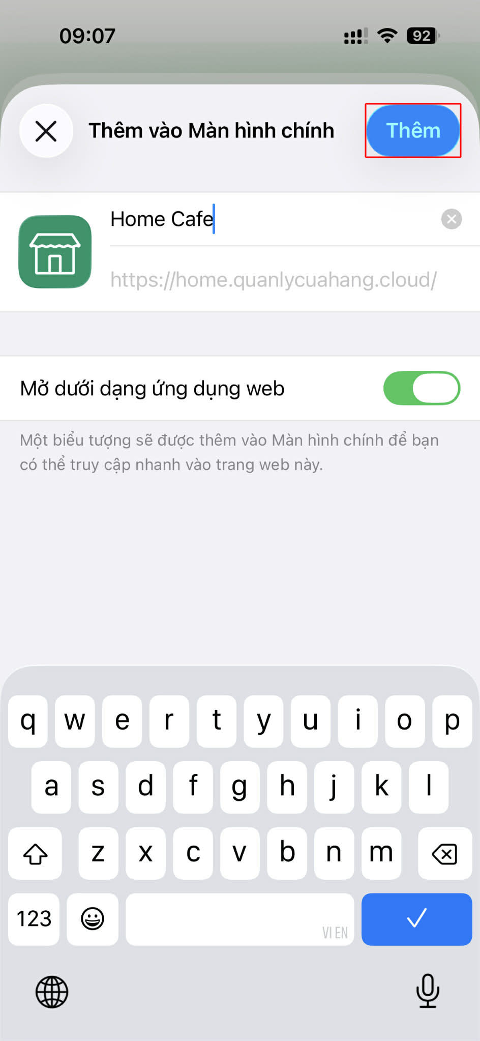 Bước 4: Nhấn Thêm